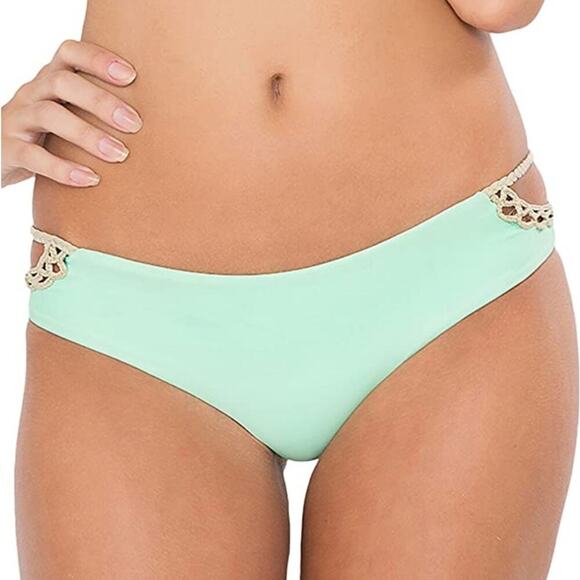 Luli Fama Bikini Bottom Corazon Loco Crochet Sides Open Moderate - Picture 1 of 16
